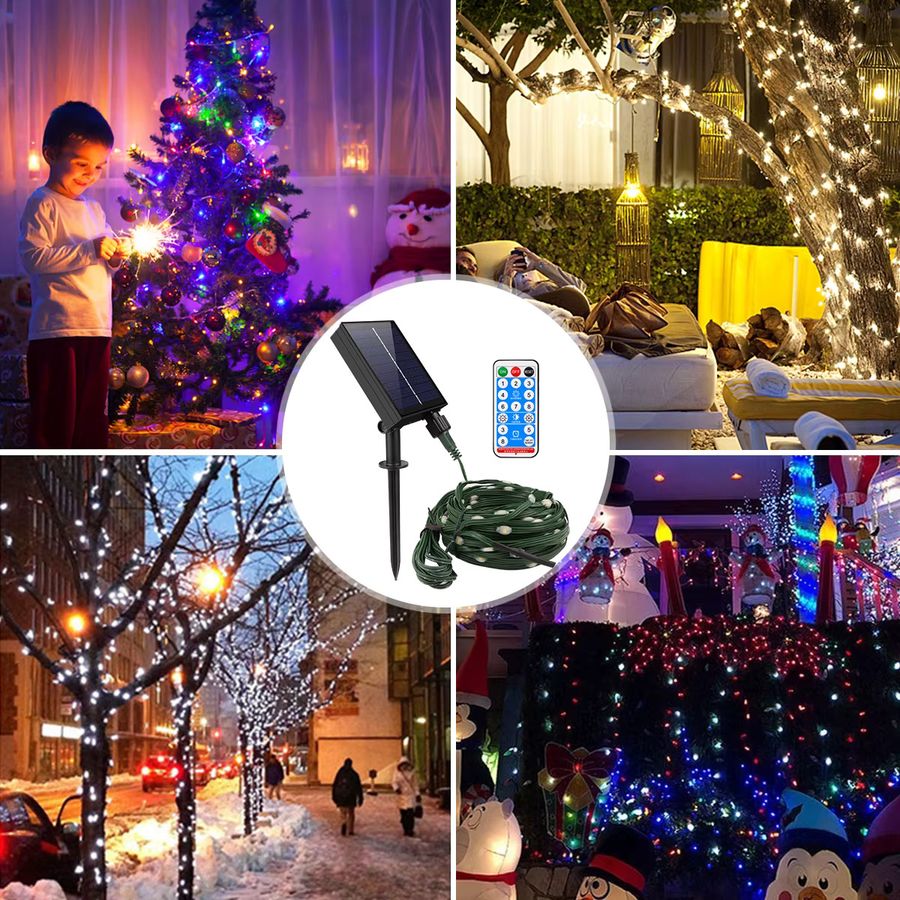 Lcamaw Solar-LED-Außenlampe mit 8 Modi für die Garten- und Hausdekoration in Weiß, Warmweiß oder RGB - Bild 3