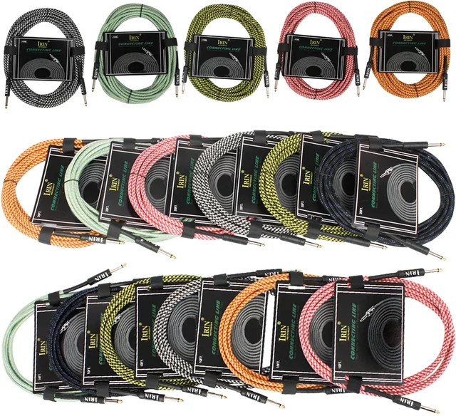 Irin E-Gitarren Kabel für Gitarre und Bass in Pink und Multicolour, Audio-Verbindungskabel für Instrumentenzubehör - Bild 1