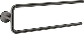 Hansgrohe Axor Uni. Circular Handtuchhalter 2-arm, Schwarz poliert, Wandmontage, Breite: 49 cm - Bild 1