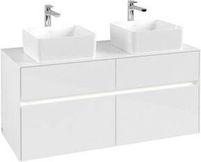 V&B Waschtischunterschrank Collaro in Weiß glänzend für 2 Waschbecken B/T/H: 120 x 54,8 x 50 cm - Bild 1