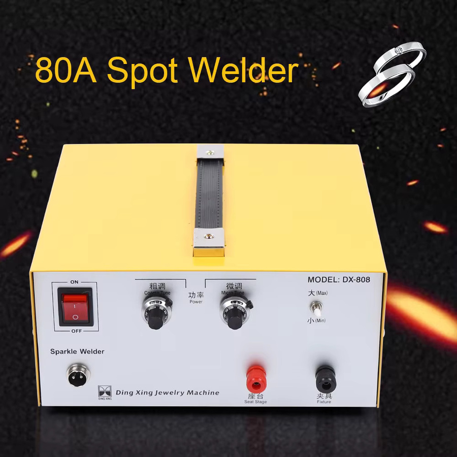 CNCEST Puls-Punktschweißgerät 400W mit 80A einstellbar für Gold, Silber und Schmuck, Elektrische Lötmaschine in Gelb - Bild 2