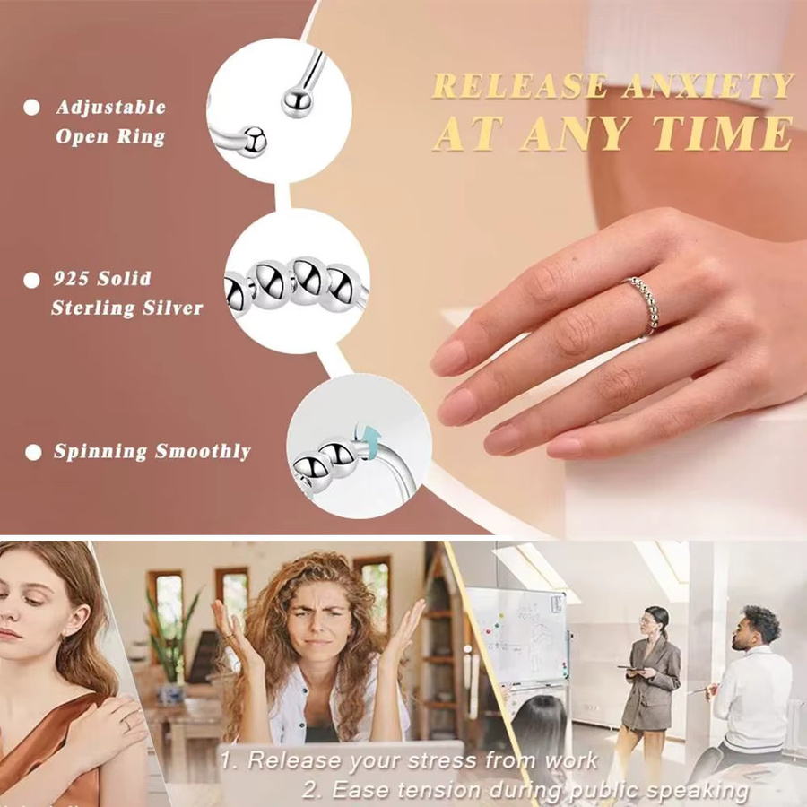Eudora Anti-Stress-Ring, 925 Silber, Damen - Bild 2