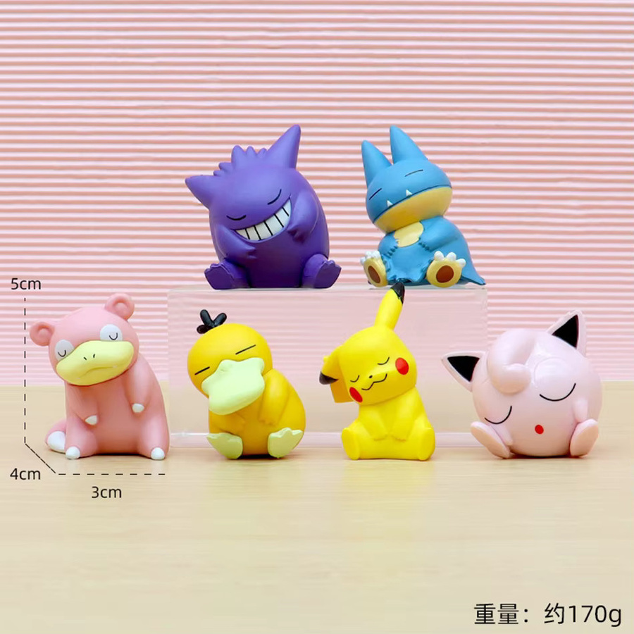 Bandai Pokémon Schlaf-Serie Modellfiguren, 6-teiliges Set, PVC - Bild 2