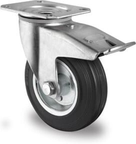 CASCOO Lenkrolle Serie SWS4 mit Totalfeststeller und Rollenlager, Durchmesser: 80 mm, verzinkt - Bild 1