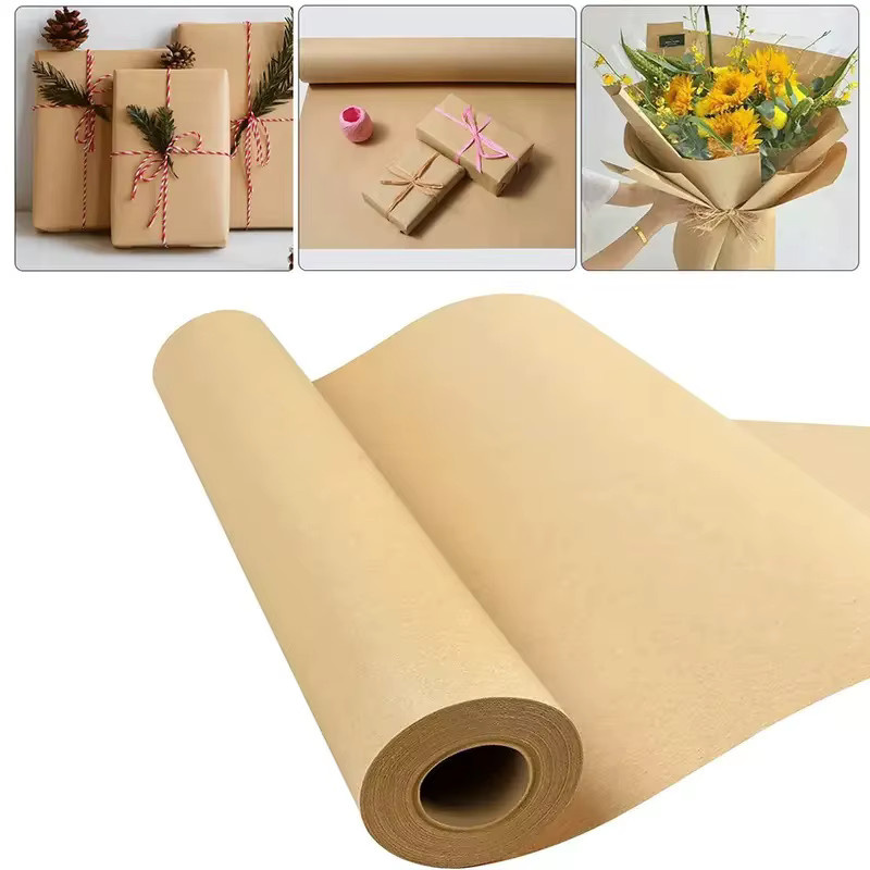 Biologisch abbaubare Kraftpapierrollen in Braun zum Verpacken von Blumensträußen und Geschenken - Bild 5