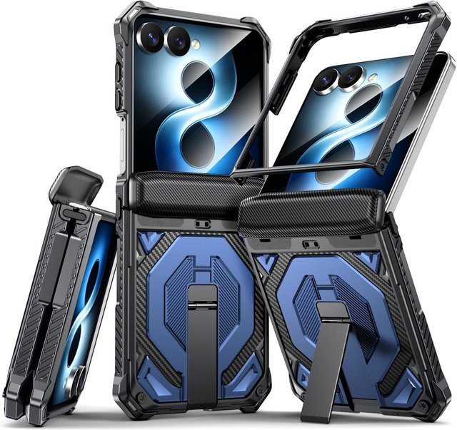 Robuste Schutzhülle für Samsung Galaxy Z Flip 8 und Galaxy Z Flip 7 mit MagSafe Metallhalterung in Blau - Bild 1