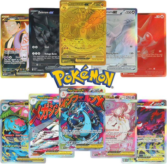 Pokémon Sammelkarten, Goldene, French, Mega Lucario Latias Charizard X Diancie EX - Bild 1