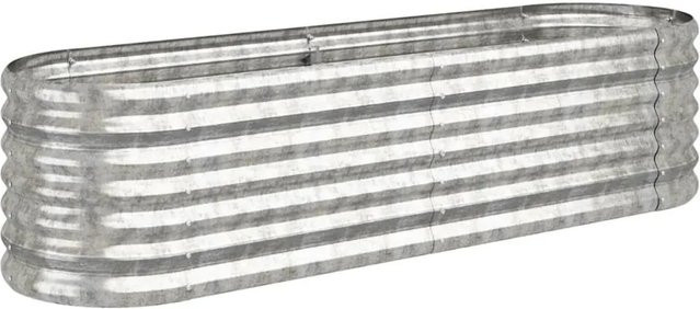 vidaXL Hochbeet aus verzinktem Stahl in Silber, B/T/H: 152 x 40 x 36 cm - Bild 1