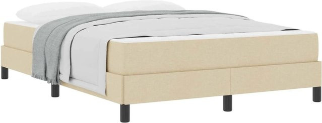 vidaXL Boxspringbett mit Matratze in Beige aus Stoff mit Taschenfederkern B/T/H: 140 x 190 x 45 cm - Bild 1