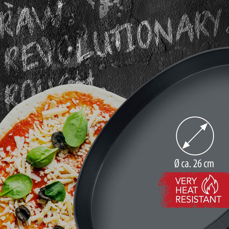 FMprofessional Pizzablech rund, Schwarz, Durchmesser: 26 cm - Bild 2