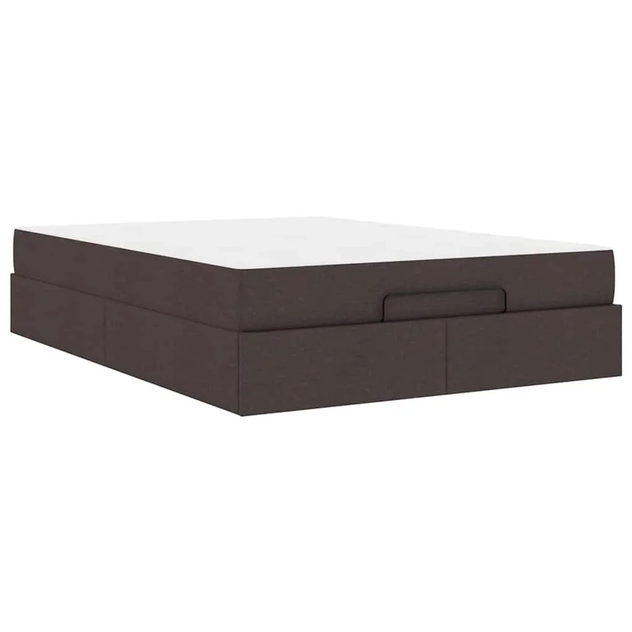 vidaXL Bettgestell mit Matratze und Schubladen, Braun, Stoff, B/T/H: 140 x 200 x 43,5 cm - Bild 2