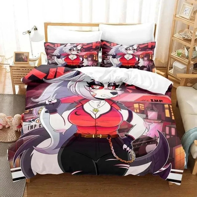 Loona Boss 3D Anime Bettwäsche Set für Erwachsene und Kinder, Bettbezug Set mit 3 Teilen, B/H: 240 x 220 cm - Bild 1