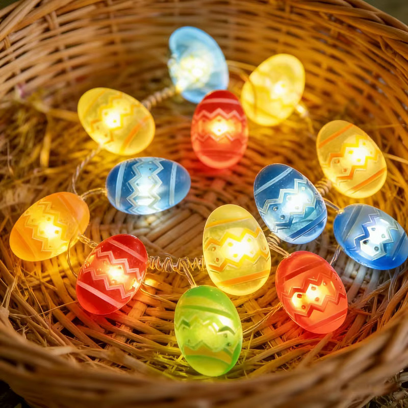 Ataozhekou Oster-LED-Lichterkette mit 20 bunten LEDs in Hasen- und Kaninchen-Design, 2 m Länge - Bild 2