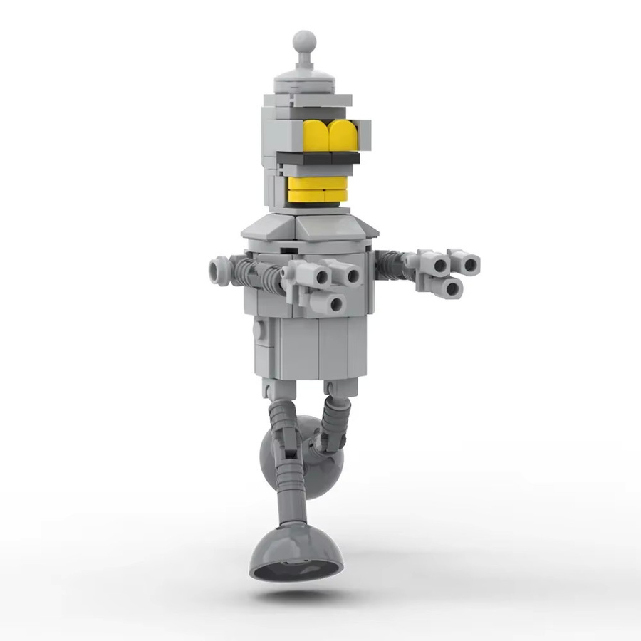 BuildMoc Futurama MOC Mech Robot Benders Model Brickheadzs, Building Blocks, Weltraum - Bild 2