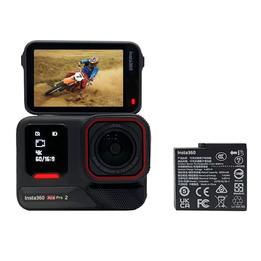 Insta360 Ace Pro 2 Action-Kamera in Schwarz mit 8K Auflösung, Leica 1/1.3 Zoll Sensor und Dual AI Chip - Bild 3