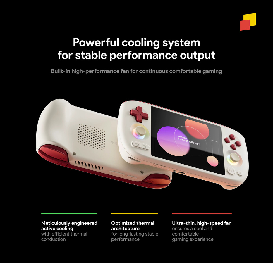 AYANEO Pocket AIR Mini Retro Handheld Konsole mit 4,2 Zoll 4:3 HD-Bildschirm in Schwarz inklusive Aufbewahrungstasche - Bild 2