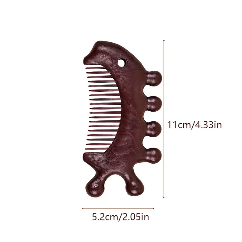 Sandelholz Wal-Kamm-Kopfmassagegerät, 2 Stück, Unisex - Bild 5