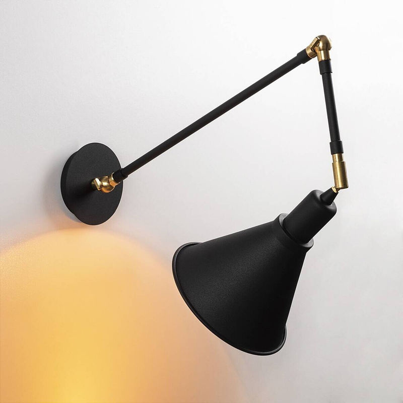 Opviq Wandleuchte aus Metall in Schwarz, modern, E27, B/H/T: 20 x 56 x 20 cm - Bild 4