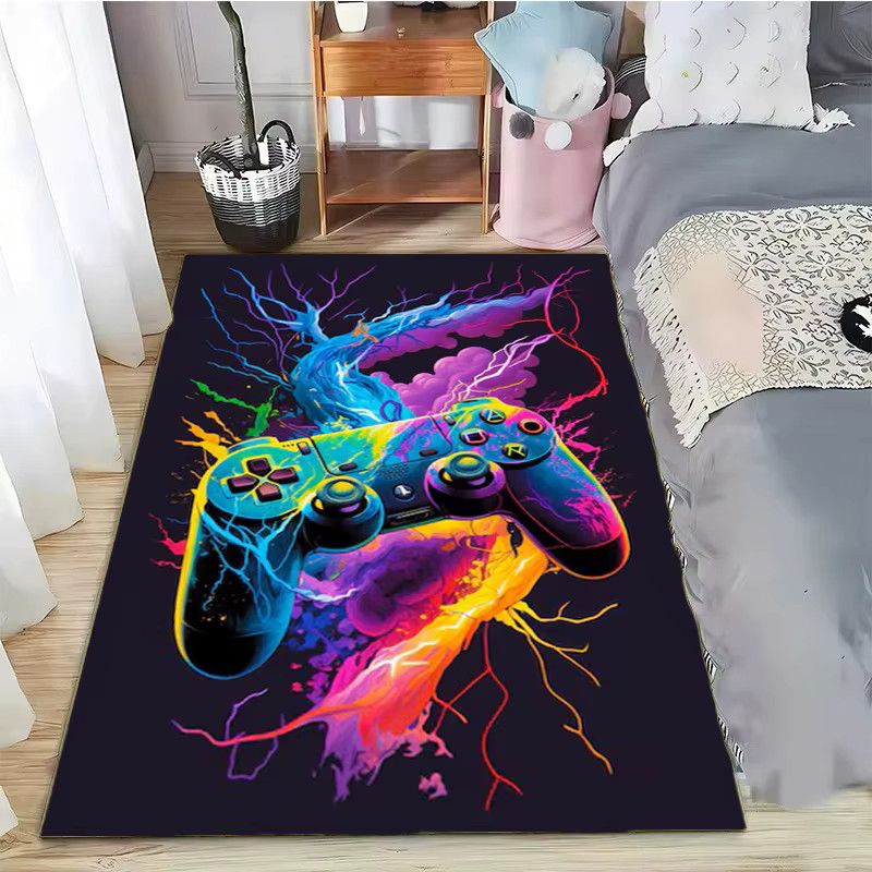 Potdemiel Gaming-Teppich mit Controller-Design in Multicolor, rutschfeste und maschinenwaschbare Matte für das Kinderzimmer oder Spielzimmer - Bild 2