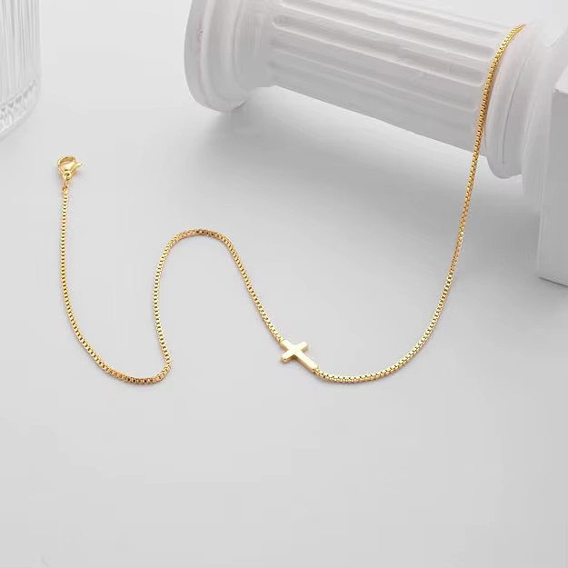 RUIYI Kreuz-Anhänger, Edelstahl, Gold, Unisex - Bild 2