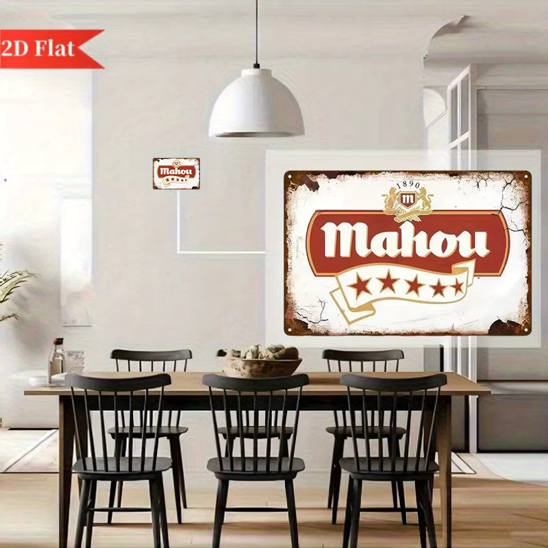 Vintage Mahou 1890 Bier-Logo Metall-Blechschild als Wandkunst-Dekoration - Bild 5