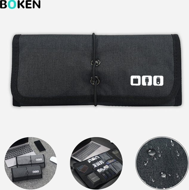 ValueWin Tech-Organizer-Tasche zur Kabelaufbewahrung für Reise-Elektronikzubehör in Schwarz oder Grau - Bild 1