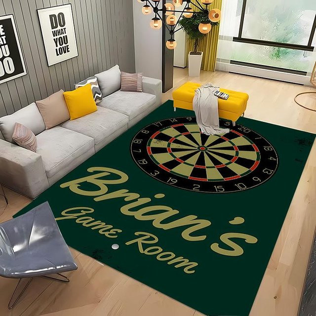 Karpetti Dart Zielteppich Grün, Rutschfester Weicher Bereichsteppich aus Polyester, B/T: 60 x 90 cm - Bild 1