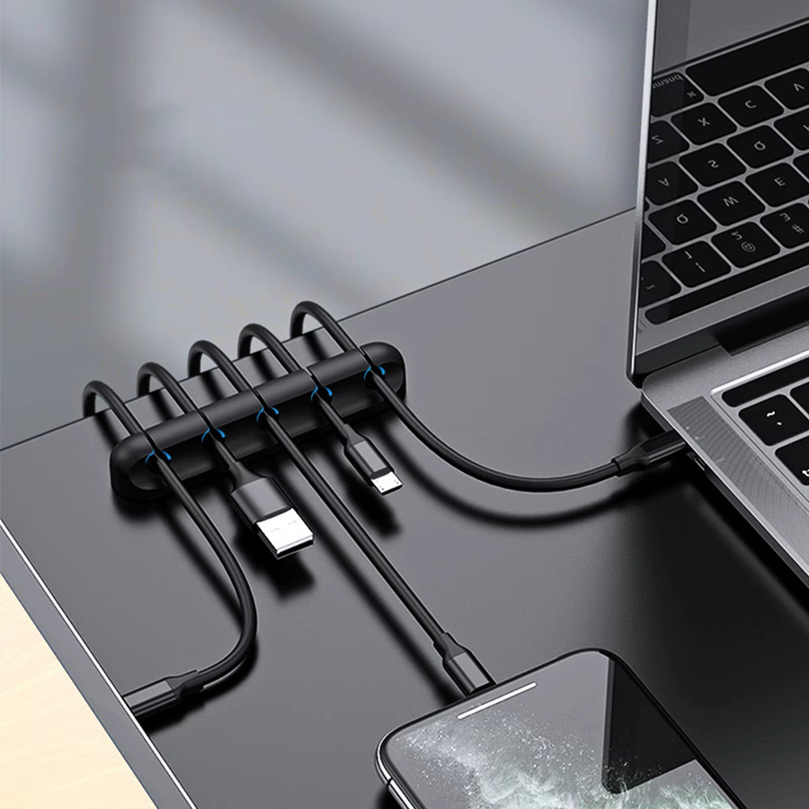 UMUST Silikon Kabelhalter-Clips in Schwarz für Schreibtisch, Auto und Heimbüro - Bild 2