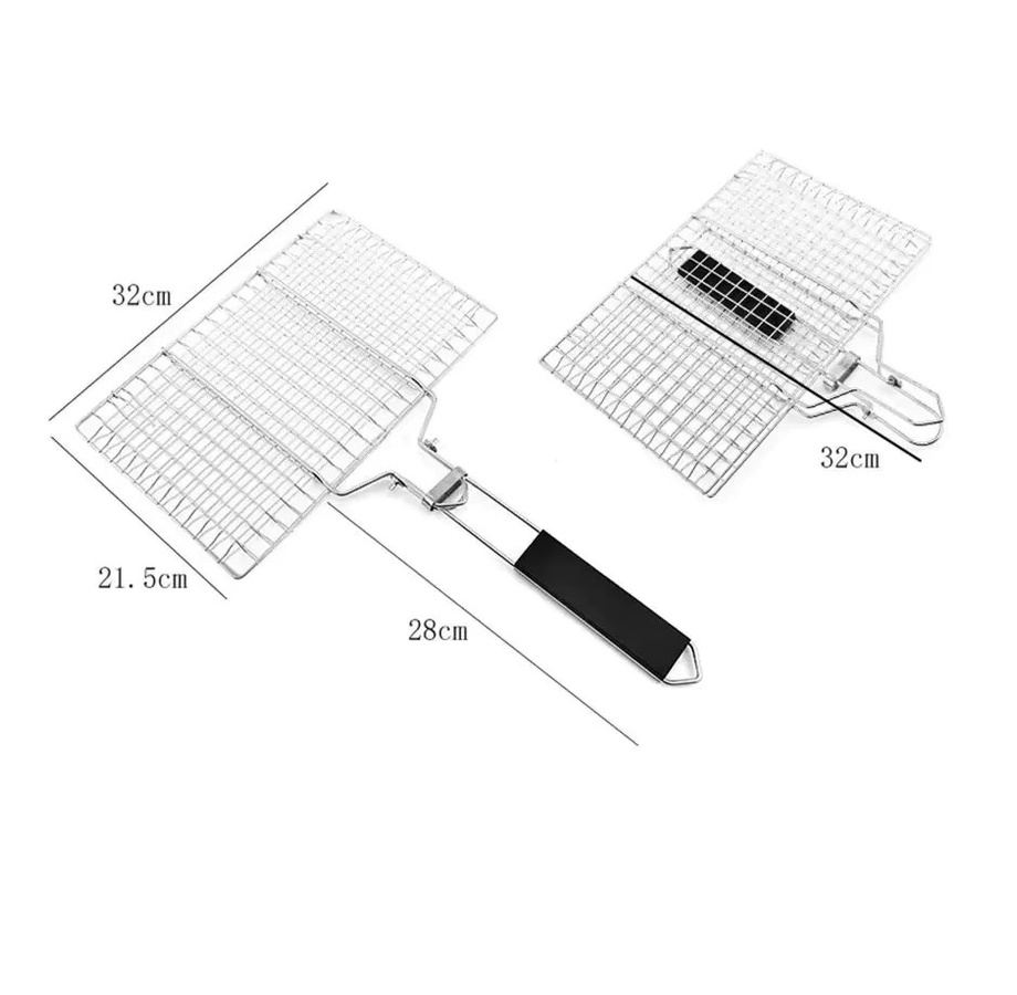 Antihaftbeschichteter Grillkorb aus Edelstahl 304 von CHANSUNRUN für Fleisch und Gemüse - Bild 2