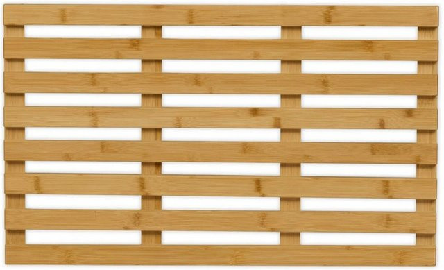 Relaxdays Badematte aus Bambus in Braun, B/T/H: 66 x 40 x 3,5 cm - Bild 1