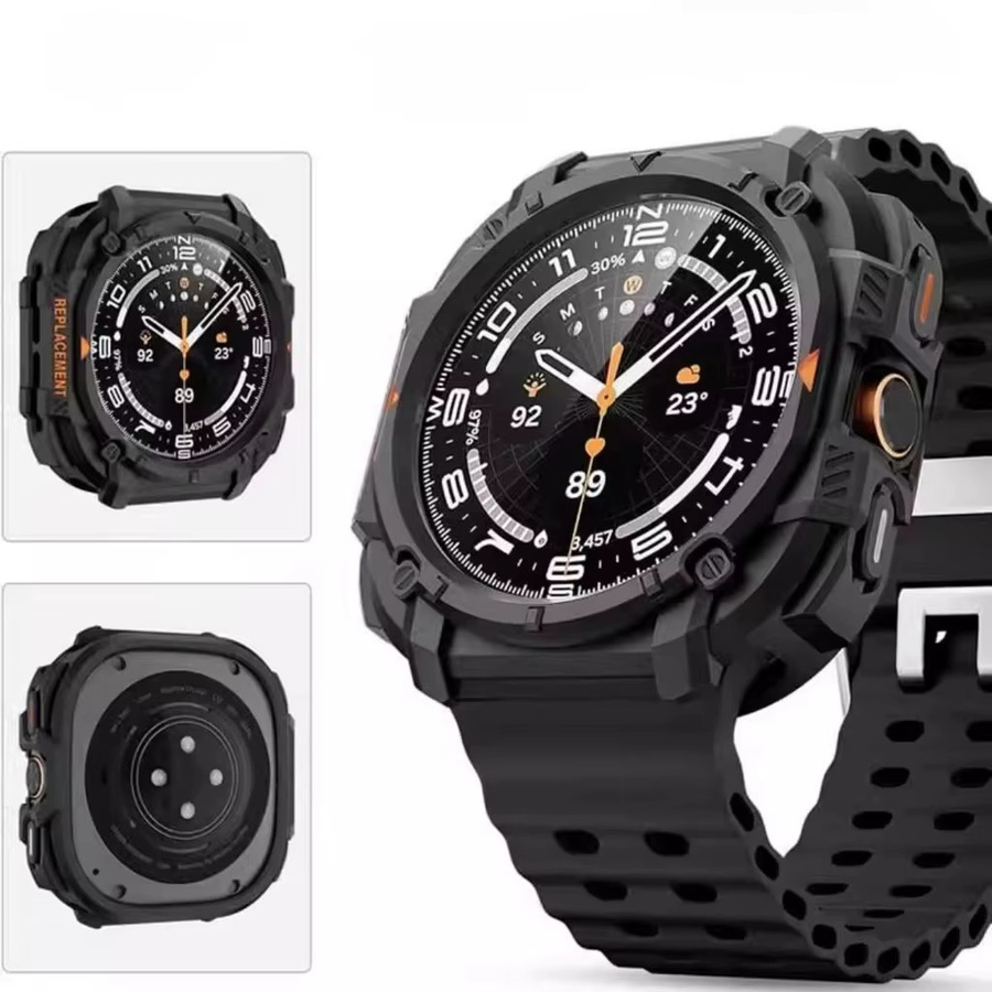 CHIICSMART Uhrenarmband Silikon, Schwarz, Samsung Galaxy Watch Ultra 47mm - Bild 3