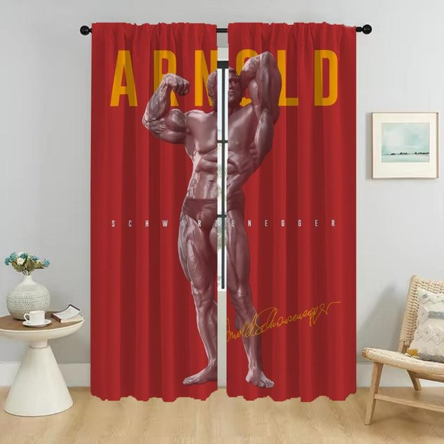 Verdunkelungsvorhang Set mit 2 Paneelen in Rot für Schlafzimmer, Wohnzimmer oder Fitnessstudio, Breite: 50 cm, Höhe: 70 cm - Bild 1