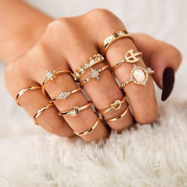 Ring-Set Gold, Kristall, Damen - Bild 1