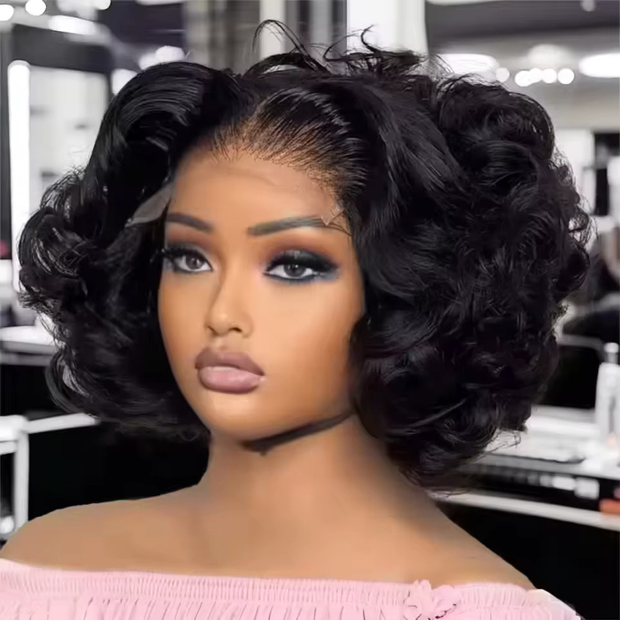 Egg Curly Echthaarperücke, 350% Dichte, HD Spitzenverschluss, Damen - Bild 5