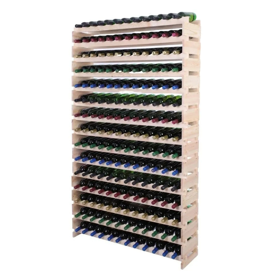 PROREGAL Weinregal VINOTECA FLEX aus massivem Kiefernholz, Natur Unbehandelt, braun, H x B x T: 205 x 123 x 28 cm - Bild 2
