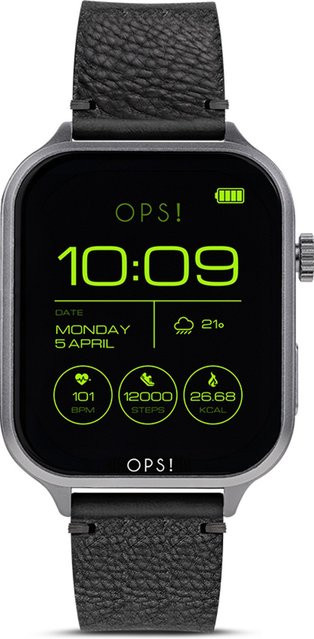 OPS!SMART Smartwatch, Aluminium, 41.5 mm, Unisex, Schwarz - Bild 1