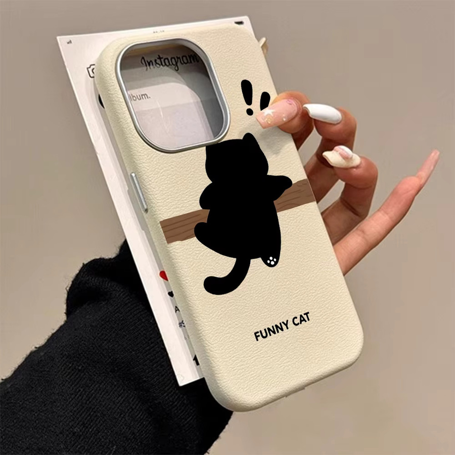 Stoßfeste iPhone Schutzhülle mit niedlicher schwarzer Katze in Schwarz - Bild 3