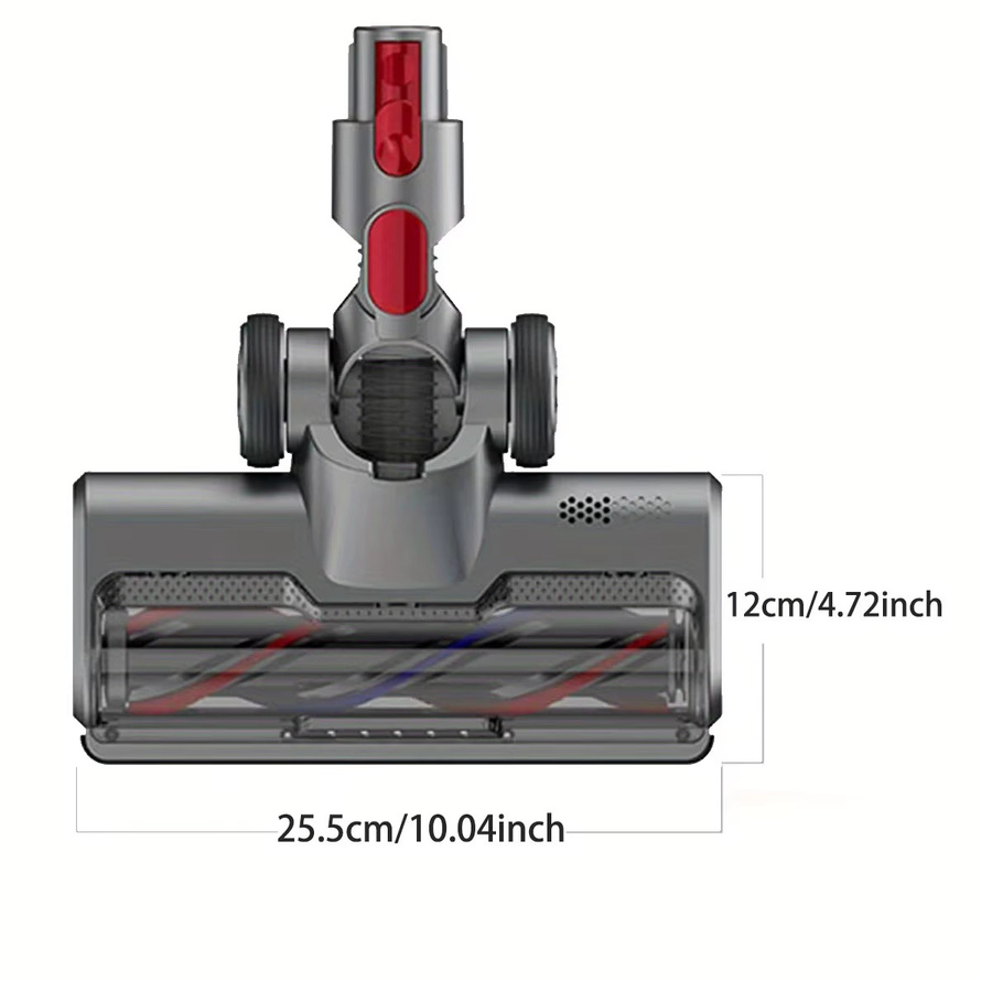 Kompatibler Dyson Reinigungskopf mit Direktantrieb für V7 V8 V10 V11 V15 in Grau für Kurzflor-Teppiche und Hartböden, Breite: 25,5 cm, Tiefe: 12,0 cm - Bild 2