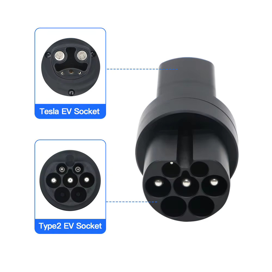 KOLANKY Typ2 zu Nacs EV-Ladeadapter Schwarz IEC 62196 Stecker AC/DC Konverter für Tesla Modell S/X/3/Y Elektrofahrzeuge - Bild 2