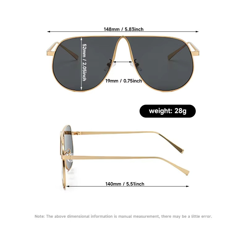 Blanche Michelle Sonnenbrille Aviator, Metall, Gold, Unisex, Vollrand - Bild 3