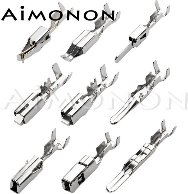 5 Stück Crimp-Anschlussklemmen 2,8/3,5mm Stecker und Buchse in Silber für Auto-Elektrokabelverbindungen passend für FCI TE Tyco AMP Bosch Steckverbinder von aimonon - Bild 1