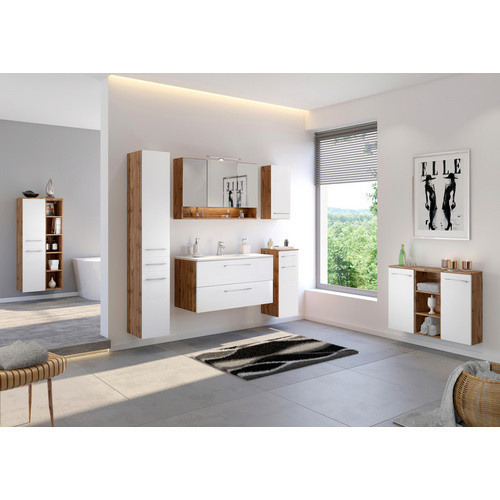 HELD MÖBEL Waschtisch-Set LIVORNO in Weiss, 5-teilig, modern und wandmontiert - Bild 2