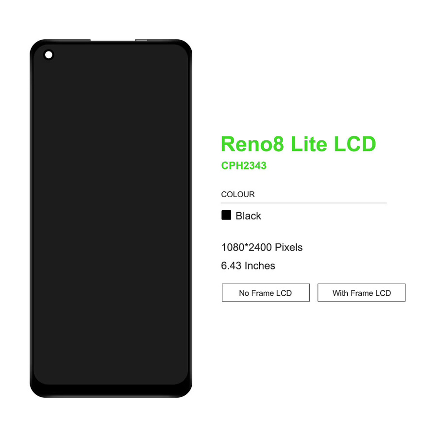 AMOLED LCD Display Touchscreen Digitizer Montage für OPPO Reno8 Lite CPH2343 in Schwarz - Bild 4