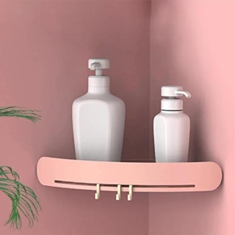 Bestbags Eck-Badezimmerregal aus ABS in Weiß als wandmontierter Aufbewahrungsorganizer für Duschshampoo und Kosmetik - Bild 3