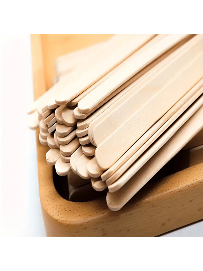 Mehrzweck Holzstäbchen aus Holz in Beige für DIY-Projekte und Waxing, Länge: 11,4 cm - Bild 2
