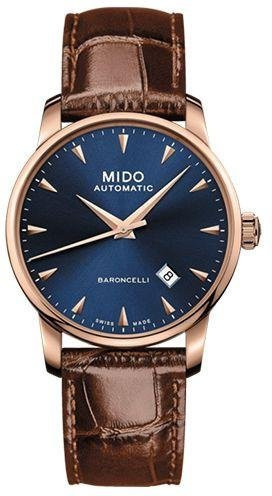 Mido Armbanduhr Automatik, Edelstahl, 38 mm, Blau, Leder, Herren - Bild 1