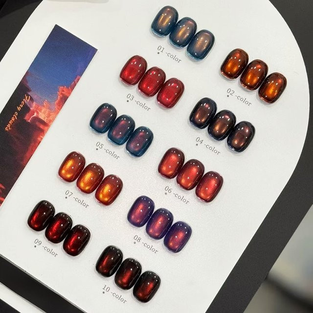 SHAKA Gel-Nagellack, Katzenauge Glasperlen, Sonnenuntergang - Bild 1