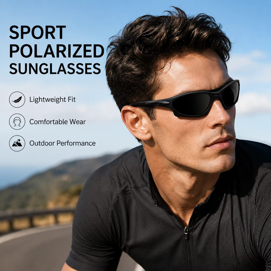 HONKAN.WZ Sonnenbrille, Herren, Vollrand, Schwarz, Kunststoff, polarisiert - Bild 1