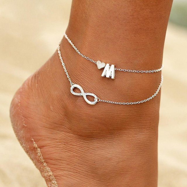 Wucifang Jewelry Fußkettchen, Silber, Vintage, Damen - Bild 1