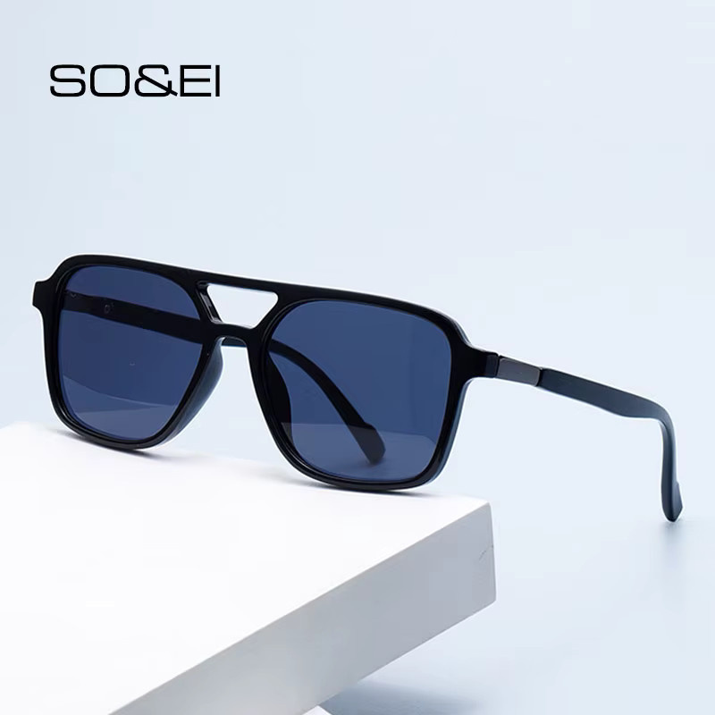 SO&EI Sonnenbrille Quadratisch, Vollrand, Schwarz - Bild 1